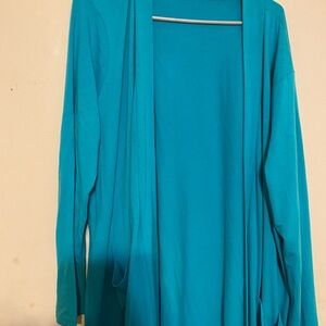 Teal Open Front Cardigan